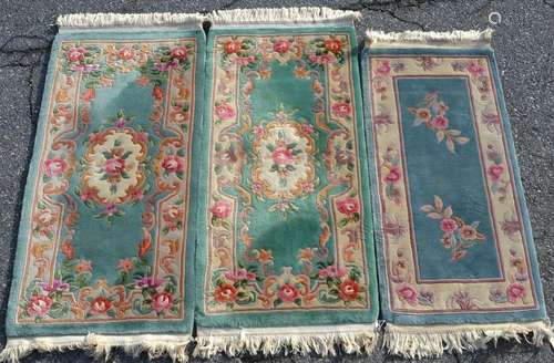 Three Chinese Pattern Modern Area Rugs.