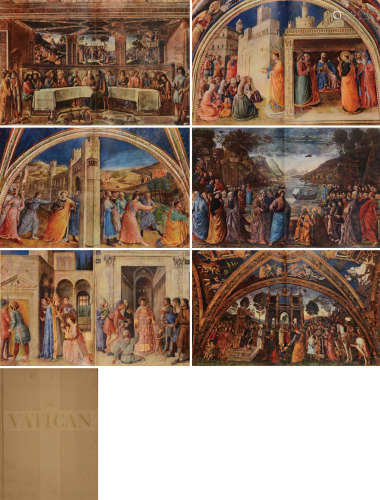 1958年法国巴黎出版《梵蒂冈的古建筑暨罗马教皇所藏文艺复兴时期彩色版画集》硬皮精装本一册全。