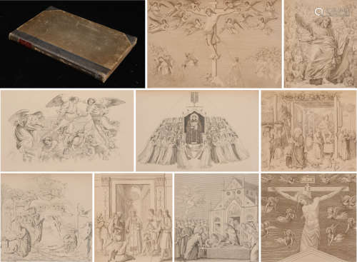 1826年伦敦出版《意大利的佛罗伦萨画派大师作品巨幅版画集》硬皮精装本一册全。