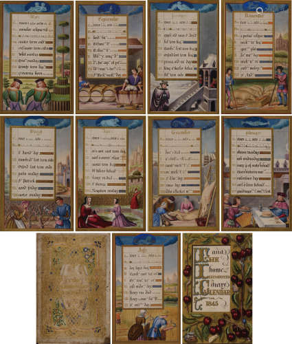 1845年诺埃尔·汉弗莱斯创作，伦敦出版《欧洲中世纪文艺复兴时期照明艺术手稿彩色版画集》硬皮精装本一册。