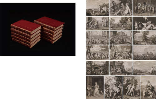 1804-1815年巴黎Chez Filhol出版《帝国时期卢浮宫版画全集》摩洛哥红色小牛皮精装本一套10册全（英国19世纪享誉全球的著名藏书家Henry Huth先生旧藏）。