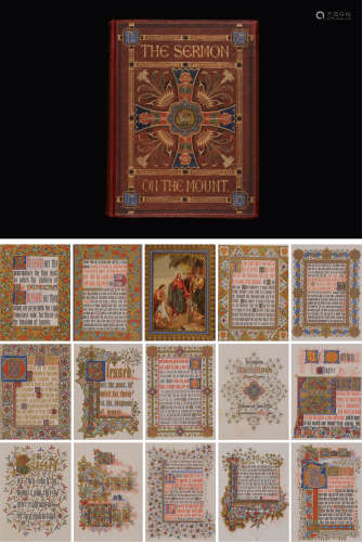 1861年伦敦出版《欧洲中世纪文艺复兴时期彩色照明手稿覆金版画集》硬皮精装本一册。