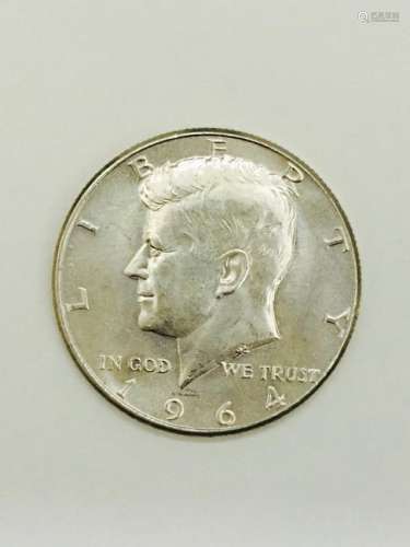 1964 Kennedy Half Dollar 90% SILVER US Mint Coin