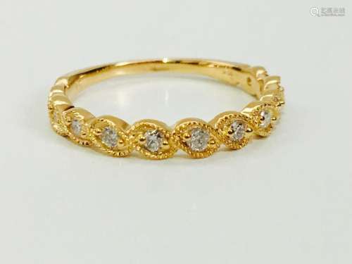 Yellow Gold, G color Diamond wedding band