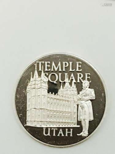 1893 Stamp Temple Sqaure Silver Coin. 25.60 grams