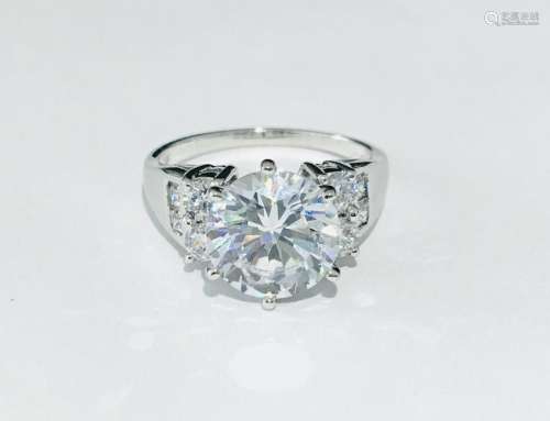 3.80 CT Princess Diamond & Solid Gold Engagement Ring