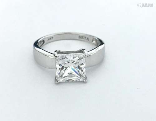 Solitaire 3.00 CT Diamond & White Gold Wedding Ring