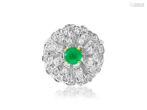 1.60ct VVS Diamond & Emerald in 14k Gold Ring