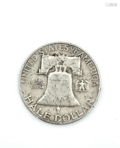 1951 Half Dollar Franklin Liberty 900 Silver Coin.