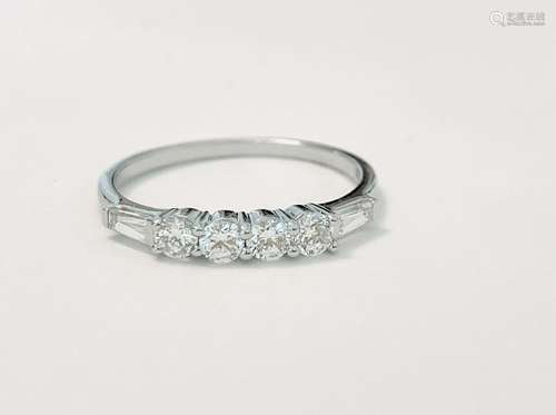 1.02 DWT White Gold & American Diamond Engagement Band.