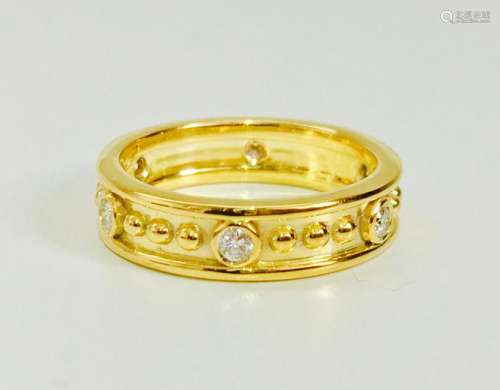 Classic Boutique French Style Diamond and Gold Band