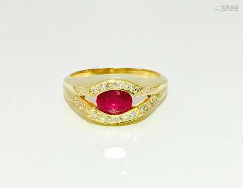 2.50 Carat Burma Ruby and Diamond Ring in 18K Gold