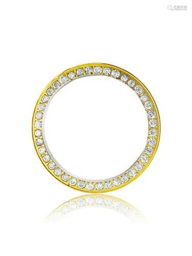 14k Yellow gold & 2.00 carat diamond bezel. 44MM