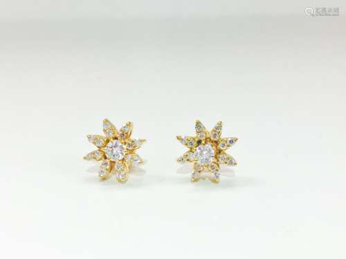 Infinite Brilliance, 1.00 CT Diamond & Gold Star Studs