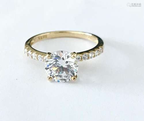 2.00 Carat & Solid Yellow Gold Ladies Engagement Ring