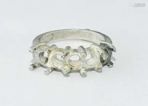 Vintage Sterling Silver Multi Stone Ring Mounting