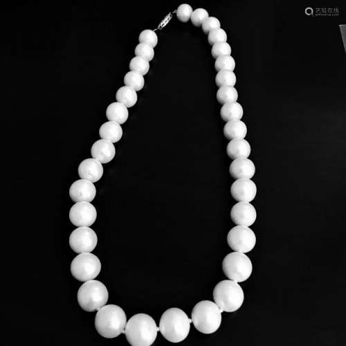 14k White Gold Natural Fresh Water Pearl Necklace