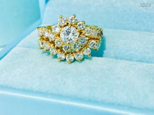 Womens 14K Gold & 2.00ct Diamond Engagement Ring