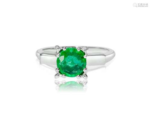 2.00 Carat Emerald in Platinum Ring