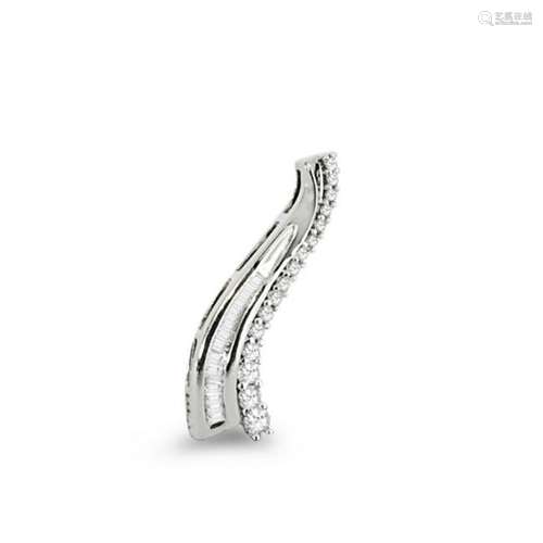 14K White Gold and 1.00 CT Diamond Pendant.