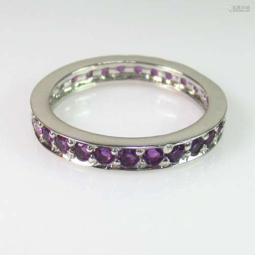 2.55 g 925 Sealed Silver Natural Purple Amethyst Ring