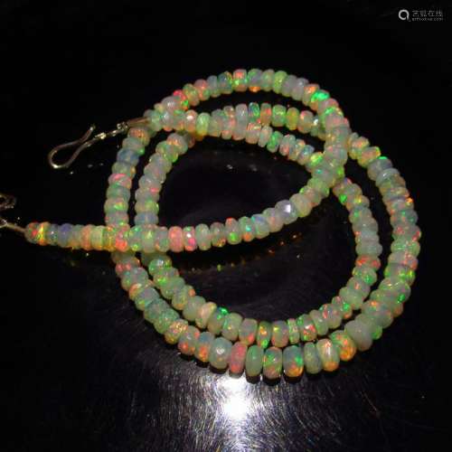 52.06 Ct 925 Silver 165 Round Faceted Opal Beads
