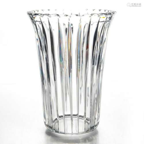 TIFFANY & CO LEAD CRYSTAL CUT GLASS FLOWER VASE