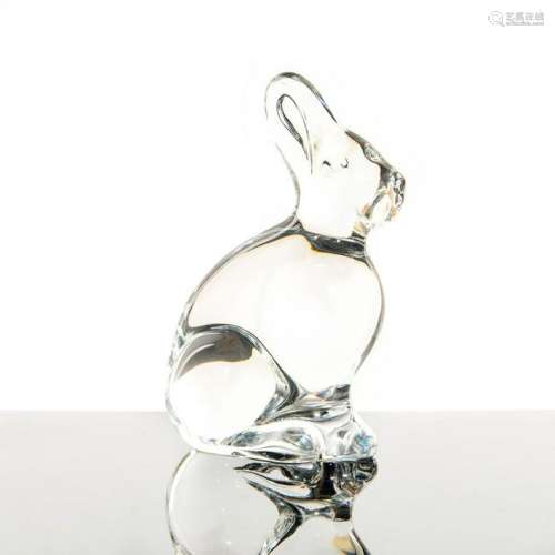 BACCARAT CRYSTAL RABBIT FIGURINE OR PAPERWEIGHT