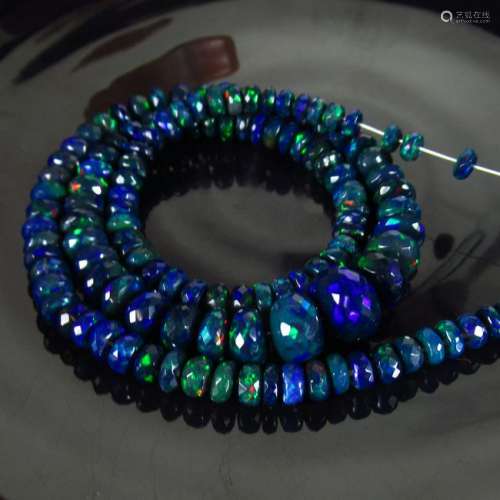 108.36 Ct Natural 138 Drilled Faceted Black Opal Beads