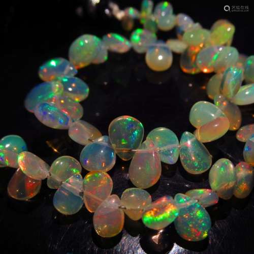 44.80 Ct Natural 57 Drilled Faceted Fire Opal Beads