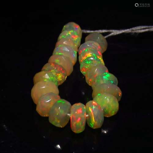 5.57 Ct Natural 20 Drilled Faceted  Fire Opal Beads