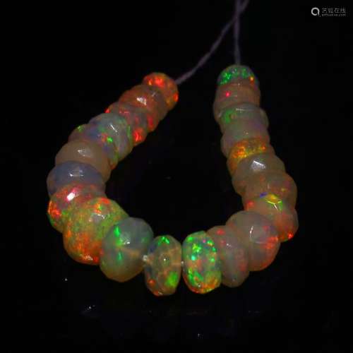 9.54 Ct Natural 24 Drilled Faceted  Fire Opal Beads