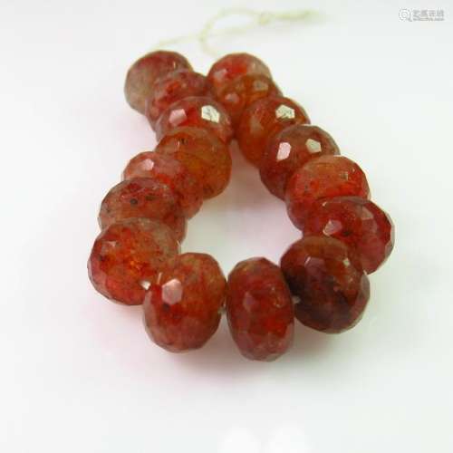 48.06 Ct Natural 16 Orange Sunstone Drilled Round Beads