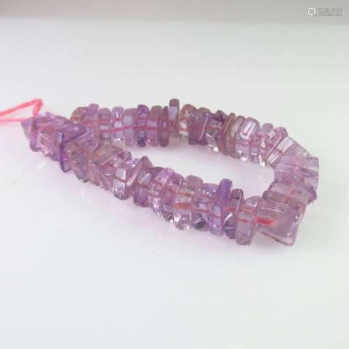 26.00 Ct Genuine 46 Amethyst Drilled Square Flat Beads