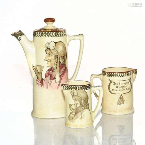 ROYAL DOULTON ART NOUVEAU FEMINIST COFFEE POT, 2