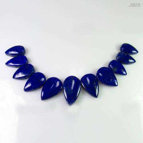 71.74 Ct Natural 11 Blue Lapis Lazuli Pear Set
