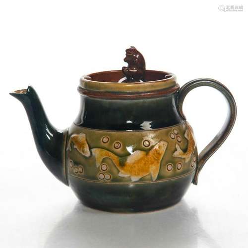 ROYAL DOULTON STONEWARE LIDDED TEAPOT