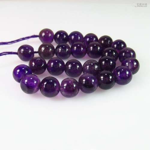 40.21 Ct Natural 26 Purple Amethyst Drilled Ball Beads