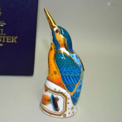 ROYAL WORCESTER PORCELAIN KINGFISHER CANDLE SNUFFER