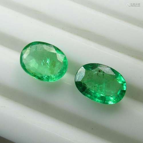 4.15 Ct Natural  Zambian Emerald Oval Pair