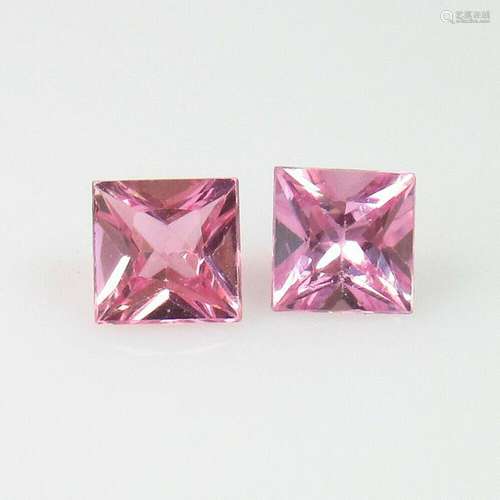 0.81 Ct Natural Pink Sapphire Square Pair