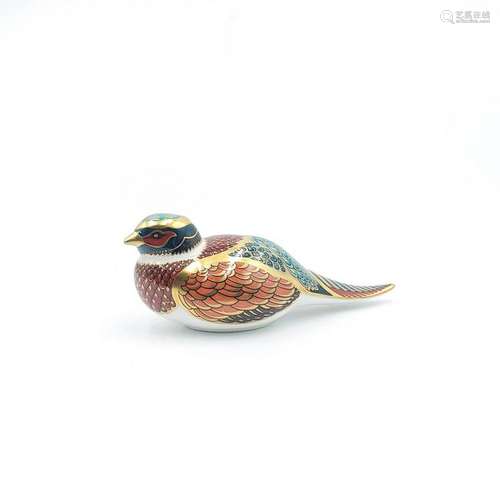 ROYAL CROWN DERBY PAPERWEIGHT WOODLAND PHEASANT