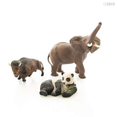 3 AYNSLEY WILDLIFE FIGURINES