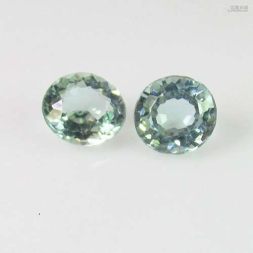 2.39 Ct Natural Blue Aquamarine Oval Pair