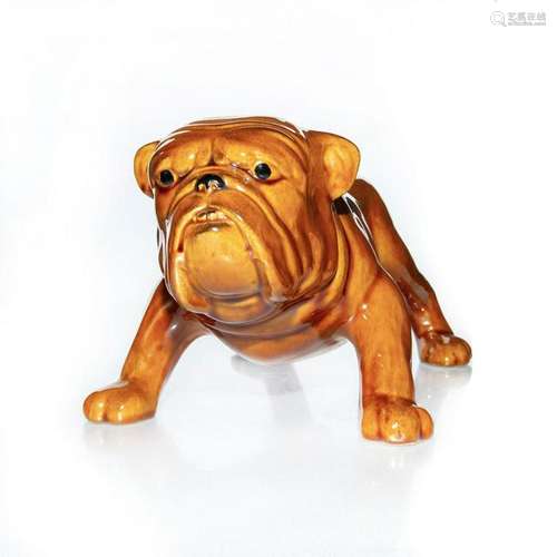 HAEGER POTTERY ANIMAL FIGURE, BULLDOG