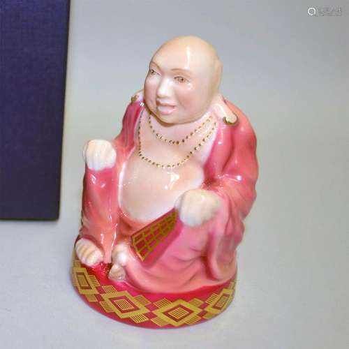 ROYAL WORCESTER PORCELAIN SMILING BUDDA CANDLE SNUFFER