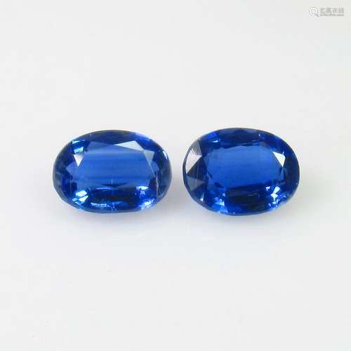 3.12 Ct Natural Deep Blue Kyanite Oval Pair