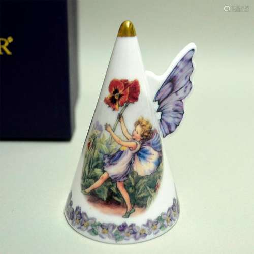 ROYAL WORCESTER PORCELAIN PANSY FAIRY CANDLE SNUFFER