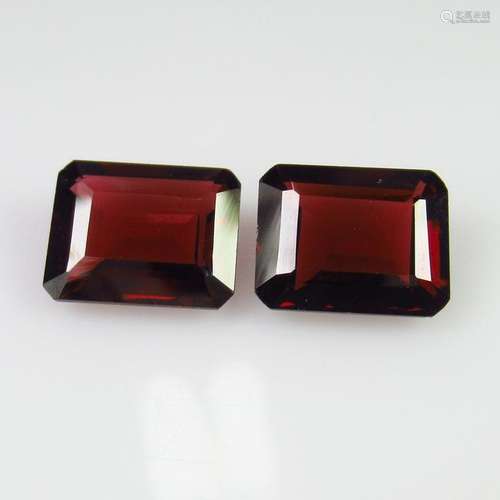 1.48 Ct Natural Rhodolite Garnet Octagon Pair