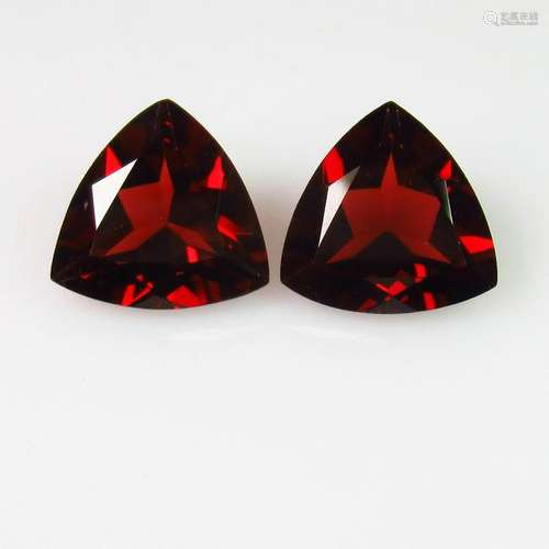 4.98 Ct Natural Rhodolite Garnet 9X9 mm Trillion Pair